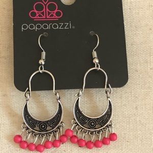 Hot pink accented earrings